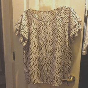 SHEIN Black and Cream Leopard Print Blouse